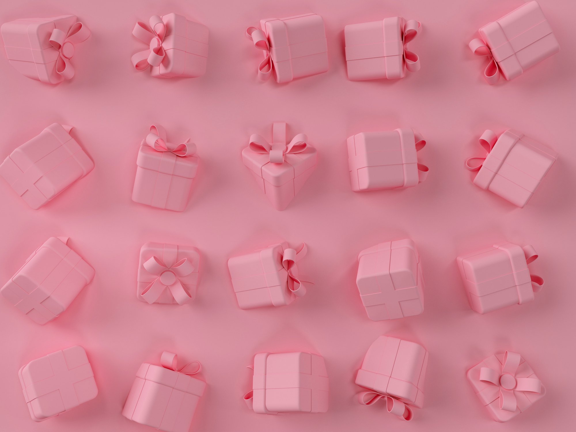 Pink Gift Boxes Flatlay